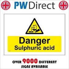SIGN DANGER SULPHURIC ACID CORROSIVE MINERAL INDUSTRY FERTILIZERS CHEMICAL HA318