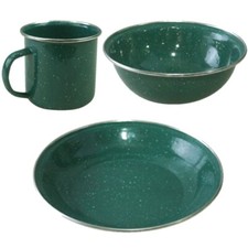 CAMPING ENAMEL PLATE BOWL CUP