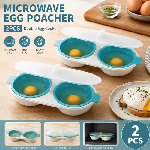 2pcs microwave egg poacher - 2pcs,