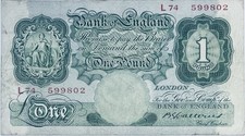 England pound banknote 1929 - 1,