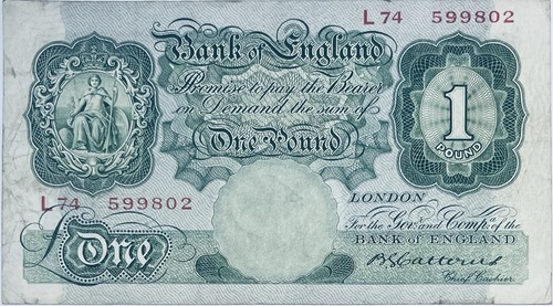 England pound banknote 1929 - england, 1