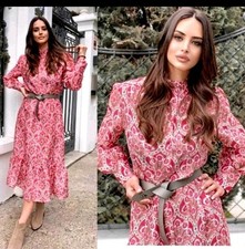 Zara pink floral linen mix