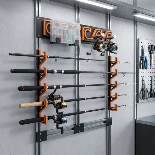 Wall mounted fishing rod - wall,