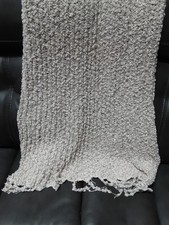 Nicole Miller afghan throw cream  silver threads tiny sequins Holiday