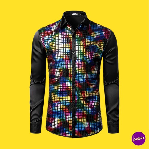 Jogal men sequin shirt - men's, 70s