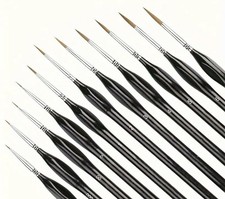 11Pcs Fine Detail Paint Brush Set Art Painting Craft Hobby Brushes