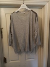 Nine Light Grey Long Sleeved Tee With Chain Mail Detail To Sleeves Size 18