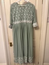 Ladies Sage Green Embroidered