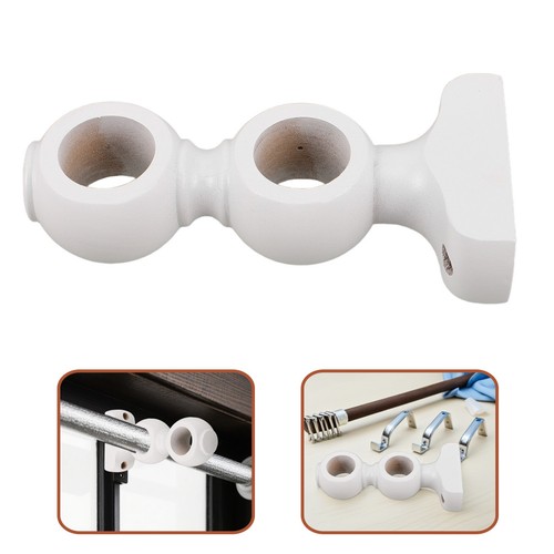 White wooden double curtain - wooden,