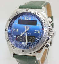 1999 Stainless Steel Breitling Professional B1 B-1 A68062 Blue Dial 43mm