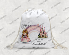 Princess Fairy Personalised Drawstring bag, Gift for her, Gift for girl, PE,Work