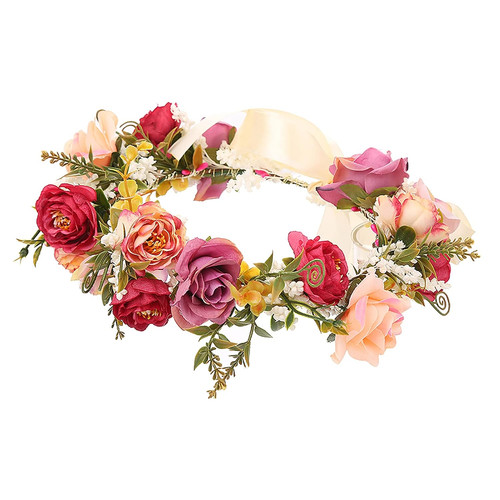 Rose flower crown - flower, adjustable