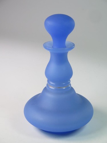 Vintage frosted blue glass - frosted,