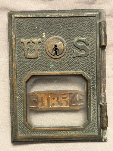 Antique brass post - brass,