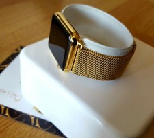 24ct Gold Plated Steel Apple Watch 38mm Smart Gold Links Band Milanese Loop 24K