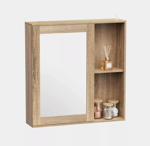 Bathroom mirror cabinet oak - bathroom, cabinet,