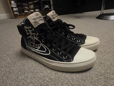 Vivienne Westwood Plimsoll Sneakers Boots Unisex UK 7 Black White Trainers shoes