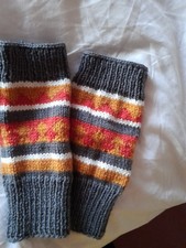 Men's Hand Knitted Fingerless Mittens/wrist warmers