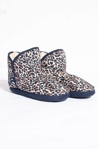 Leopard slipper booties - slipper,