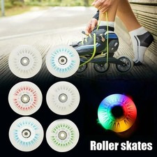 4PCS LED inline skate wheels, 90A hardness, for smooth sliding, 80-68mm.