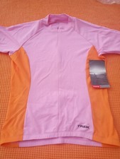 TREK Women Cycling Jersey Half Zip 3 pockets Reflective Pink Orange Road MTB CX 