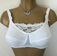 Serita Lola Mastectomy Bra White Size 32G Post Surgery 2 Pockets Modesty Panel