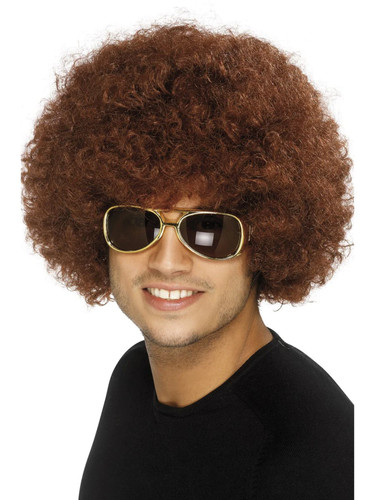 1970s brown afro - brown, wig