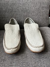 Hand Made Leather And Canvas Mens Stone Shoes UK Size 8 Great Condition