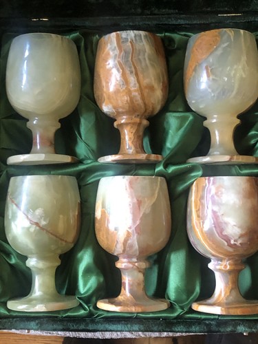 Onyx marble vintage goblets - vintage,