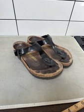 Ladies Birkenstock Gizeh thong sandals Sliders Size 5 Black Preloved