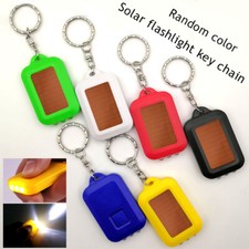PORTABLE SOLAR PANEL TORCH KEYRING 3LED POWERED KEY RING CHAIN FLASHLIGHT LIGHT"