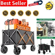 Versatile Folding Wagon Cart with 360-Degree Wheels - Ideal for Beach & Garden