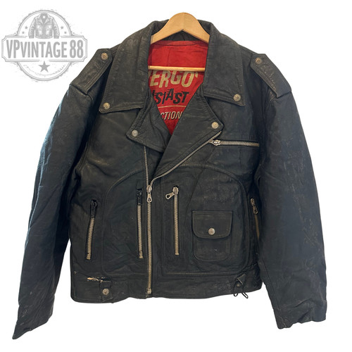 Vintage leather black - leather, biker