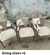 3 leg Steel Chairs Italian Designer chairs Vintage Set Of 6