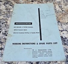 Meddings MF9, Drilling & Tapping machine - Working instructions & Spare parts 