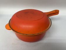 Le Creuset 2in1 Saucepan Frying Pan Set Cast Iron Orange 22/20
