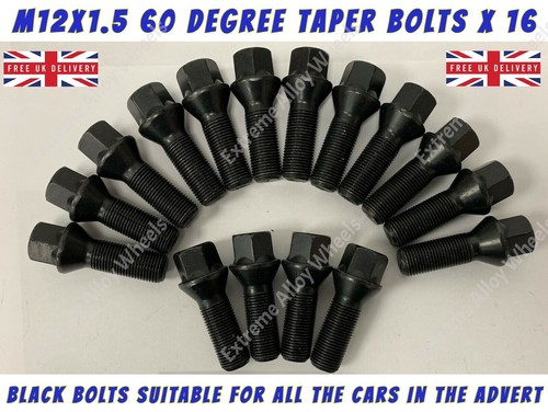 Black wheel bolts - black, vw