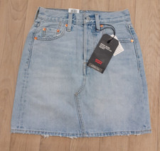 Levi's Button Fly Light Blue Denim Mini Skirt Size W24