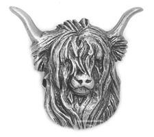 Scottish Highland Cow Pin Badge Brooch