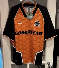 Wolverhampton Wanderers 1996-98 Home Shirt - Medium - Retro Score Draw - 9 Bull