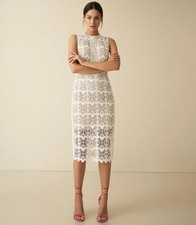 Reiss White Coral Lace Midi