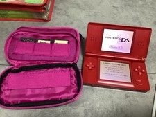 Nintendo DS Lite Red Handheld Game System Fully Functional with cartridges