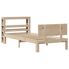 Bed Frame with Headboard Bed Base Mattress Foundation Solid Wood Pine vidaXL
