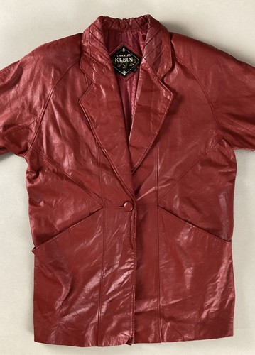 Vintage leather coat jacket - vintage,