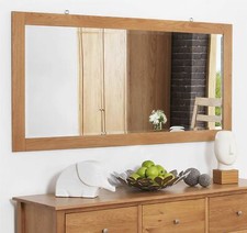 Edward Hopper oak wall mirror. Large rectangular mirror,bevelled glass,OAK frame