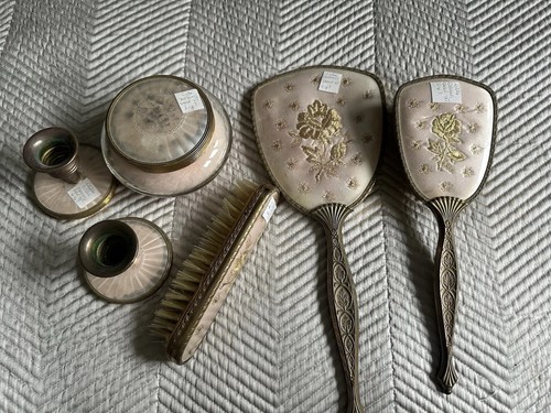 Vintage embroidered vanity - vintage, set