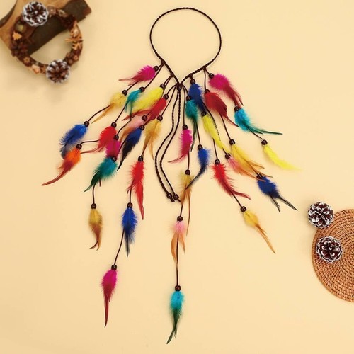 Boho feather headband hippie - feather,