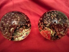 Vintage Clear Art Glass Round