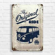 Vintage VW Camper Van Canvas Print Large Picture Wall Art