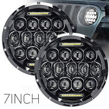 For Land Rover Defender 90 110 7" inch LED Headlight Headlamp Daytime DRL Lights